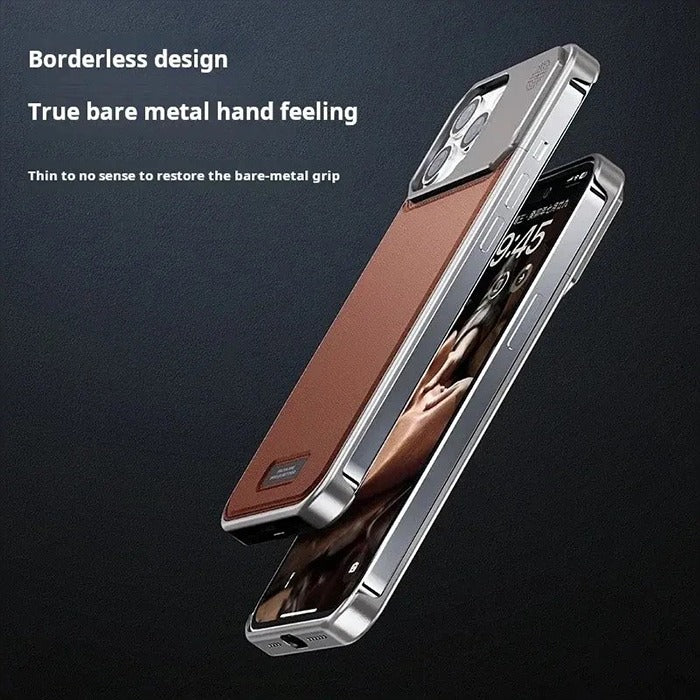 Aluminum Alloy Metal Luxury Leather Phone Case - iPhone