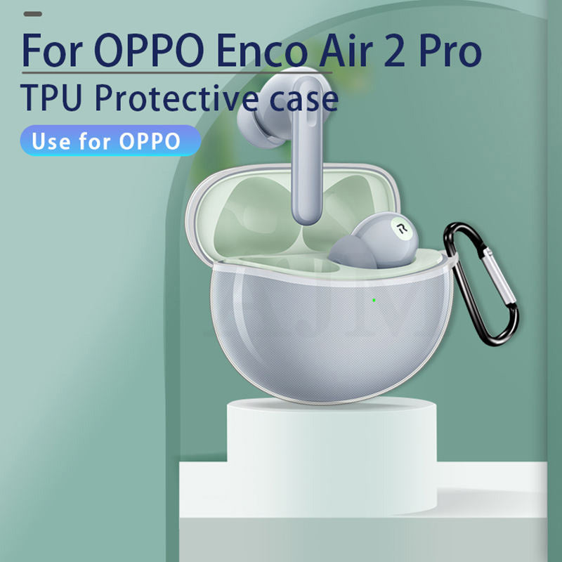 AJM 360 Protection Shockproof Design Transparent Case with Keychain - Oppo Enco Air 2 Pro