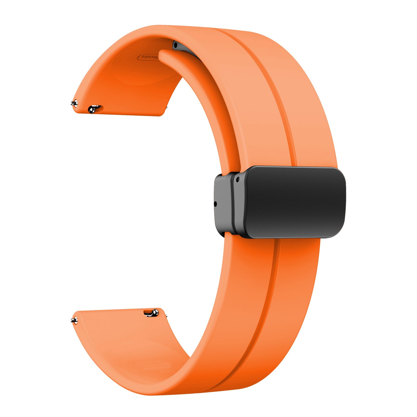 AJM Silicone Smooth Strap Magnetic Adjustable Folding Buckle Strap - 20mm Belt Watches