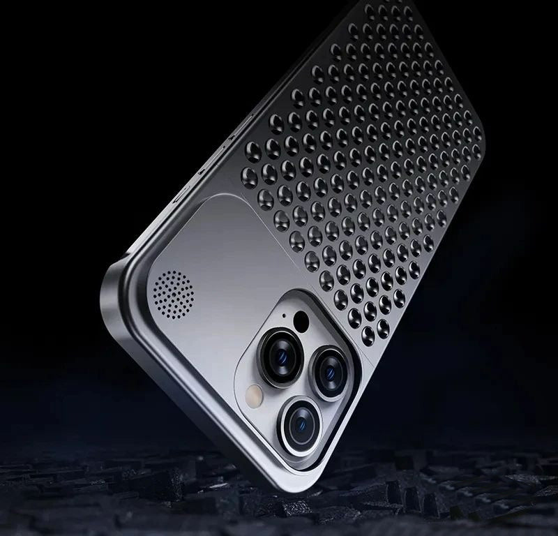 Metal Heat Dissipation Phone Cooling Fragrance Rimless Hollow Aluminium Shockproof Case - iPhone