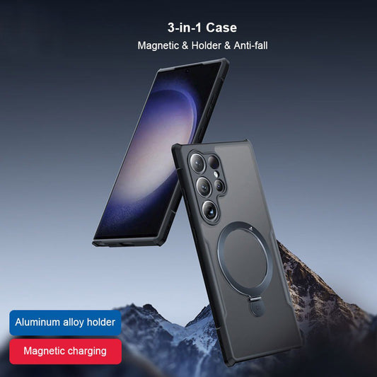 Premium Ultra Clear Magnetic Holder Phone Case Hybrid Non-Yellowing Case - Samsung