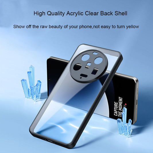 Acrylic Airbags Hinge Shockproof Transparent Case with Black Side Border - Vivo