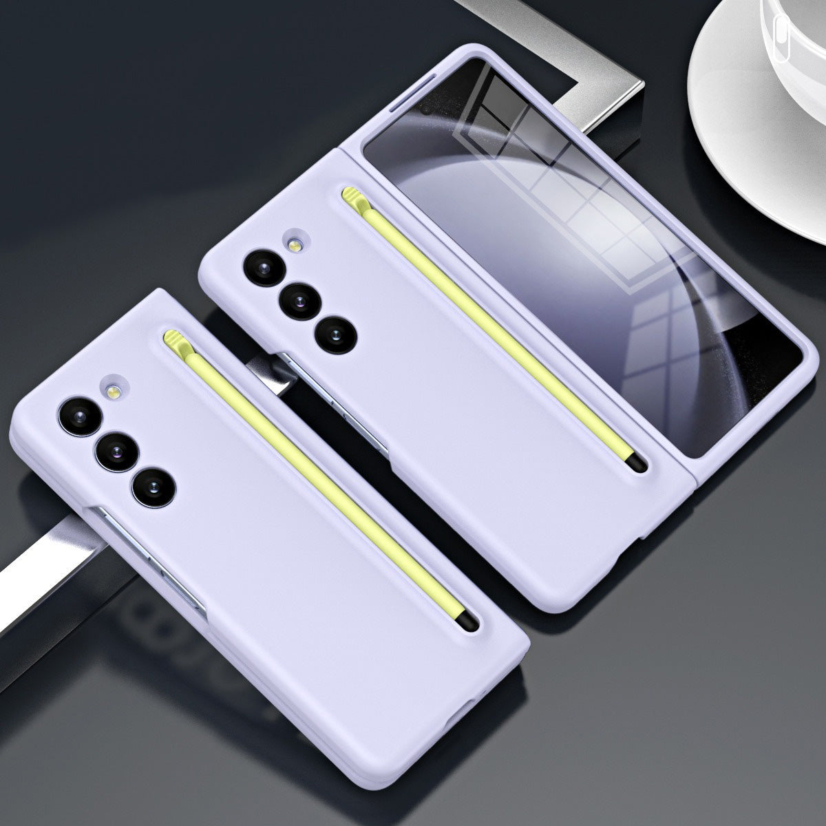 Solid PC Smart Phone case with Pen Frosted PC - Samsung Galaxy Z Fold 5