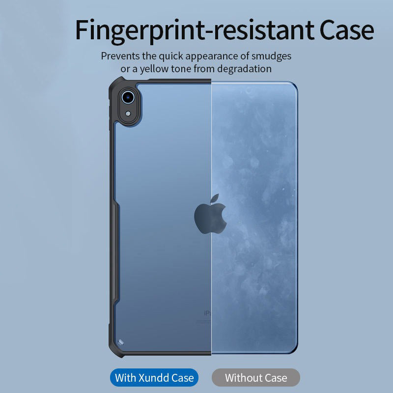 Acrylic Airbags Hinge Shockproof Transparent Case with Black Side Border - Apple iPad