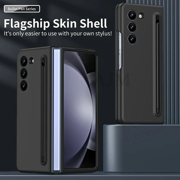 Solid PC Smart Phone case with Pen Frosted PC - Samsung Galaxy Z Fold 5