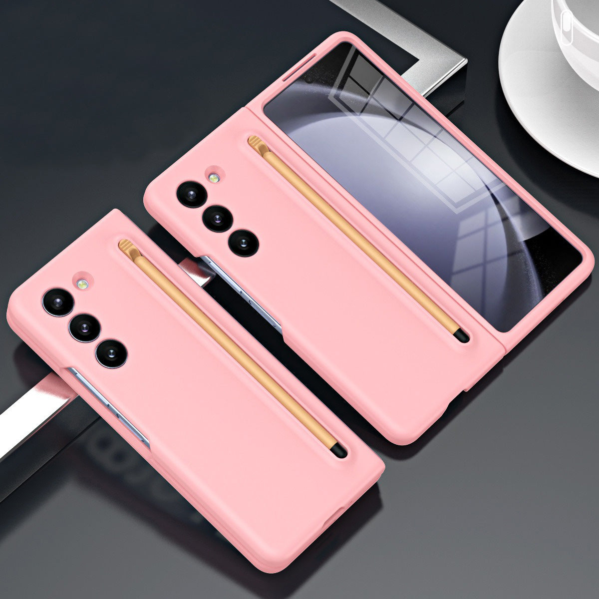 Solid PC Smart Phone case with Pen Frosted PC - Samsung Galaxy Z Fold 5