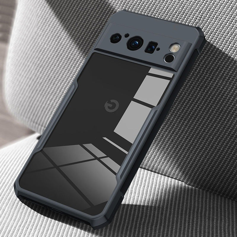 Acrylic Airbags Hinge Shockproof Transparent Case with Black Side Border - Pixel