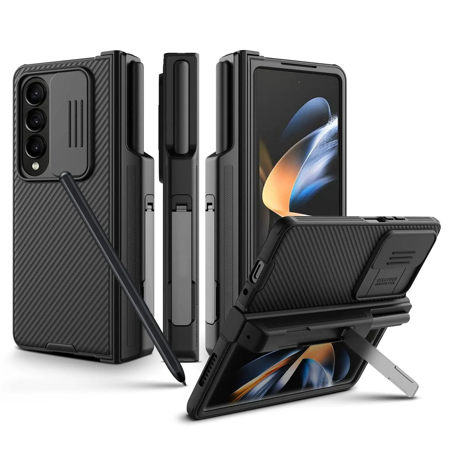 Nillkin Bumper Case For Samsung Galaxy Z Fold 4 Standing Cover With S Pen Holder and Kickstand