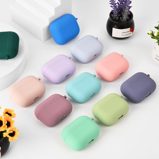 Soft Liquid Silicone Shock-Absorbing Protective  Case with Keychain Microfiber Inside - Apple Airpod 3