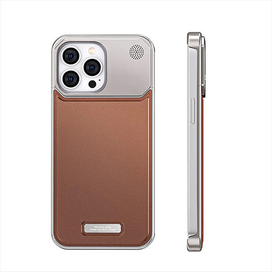 Aluminum Alloy Metal Luxury Leather Phone Case - iPhone
