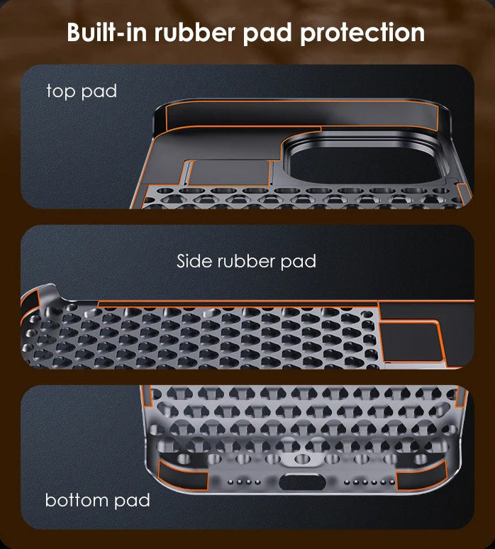 Metal Heat Dissipation Phone Cooling Fragrance Rimless Hollow Aluminium Shockproof Case - iPhone