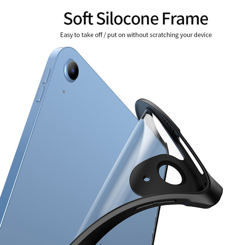 Acrylic Airbags Hinge Shockproof Transparent Case with Black Side Border - Apple iPad
