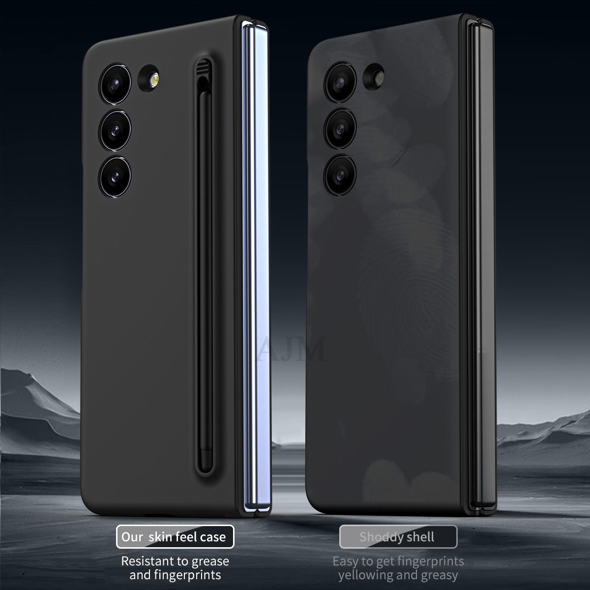 Solid PC Smart Phone case with Pen Frosted PC - Samsung Galaxy Z Fold 5