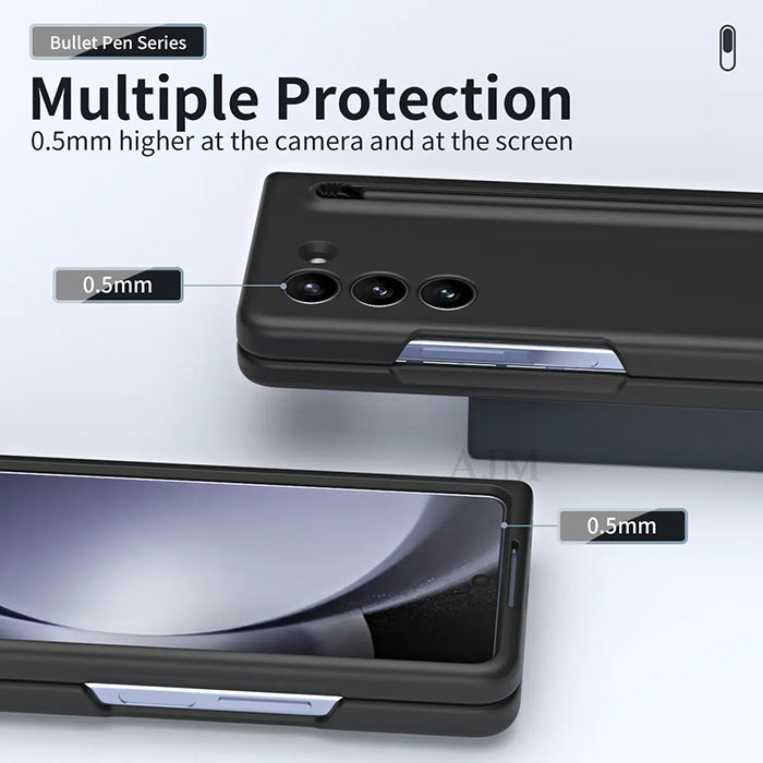 Solid PC Smart Phone case with Pen Frosted PC - Samsung Galaxy Z Fold 5