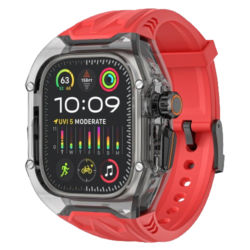 AJM  Modification Kit Case Luxury Transparent Mod Kit Fluororubber Strap for Apple Watch Ultra 2 49mm